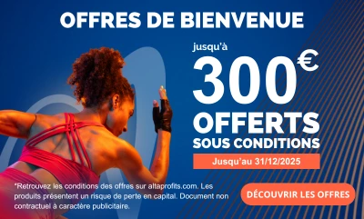 Bannière offre de bienvenue 300 € offerts jusqu'au 31 décembre 2025
